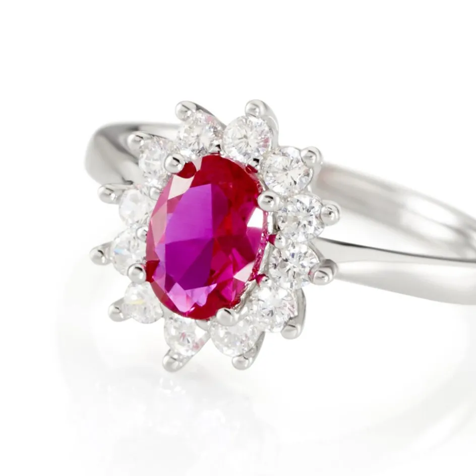 Histoire d'Or Bague Perez Argent Blanc Oxyde De Zirconium argent blanc oxyde rouge