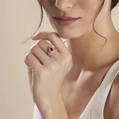 Histoire d'Or Bague Perez Argent Blanc Oxyde De Zirconium argent blanc oxyde rouge