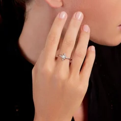 Outlet Histoire d'Or Bague Rhoda Argent Blanc Perle De Culture Oxyde De Zirconium