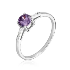 New Histoire d'Or Bague Rio Argent Blanc Oxyde De Zirconium argent blanc oxyde violet