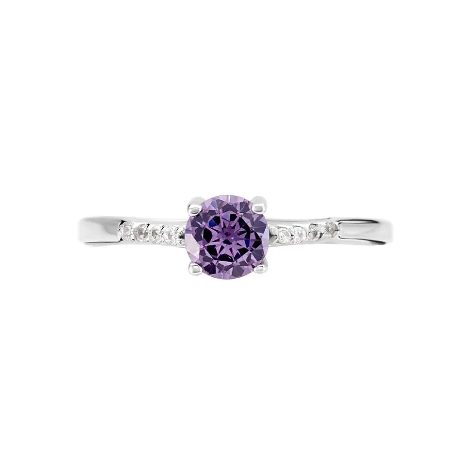 New Histoire d'Or Bague Rio Argent Blanc Oxyde De Zirconium argent blanc oxyde violet