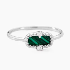 Sale Histoire d'Or Bague Serafine Argent Blanc Malachite Oxyde De Zirconium argent blanc malachite vert