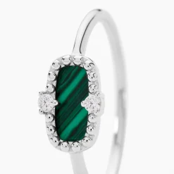 Sale Histoire d'Or Bague Serafine Argent Blanc Malachite Oxyde De Zirconium argent blanc malachite vert