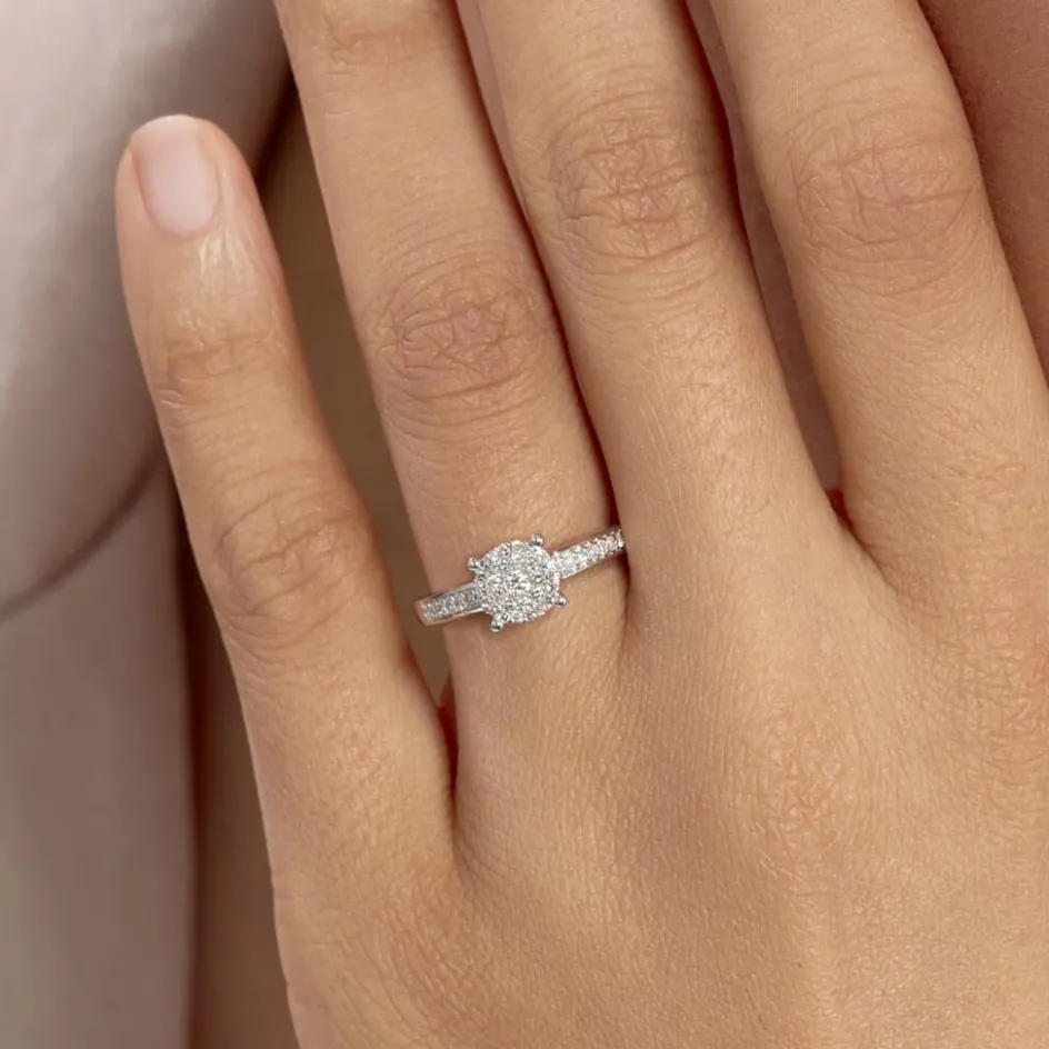 Clearance Histoire d'Or Bague Serena Or Blanc Diamant