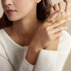 Best Histoire d'Or Bague Sicily Acier Doré