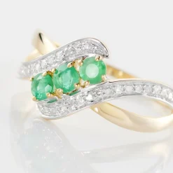Histoire d'Or Bague Simma Or Jaune Diamant Et Emeraude* Bagues|Bagues Avec Pierre