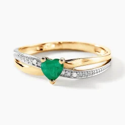 Clearance Histoire d'Or Bague Skylar Or Bicolore Emeraude Diamant or bicolore émeraude