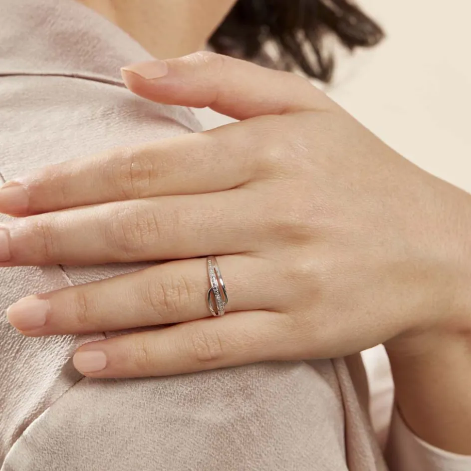 Outlet Histoire d'Or Bague Solena or blanc diamant