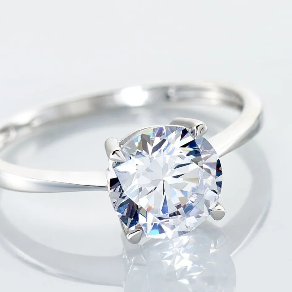 Outlet Histoire d'Or Bague Solitaire Abriel Or Blanc Oxyde De Zirconium