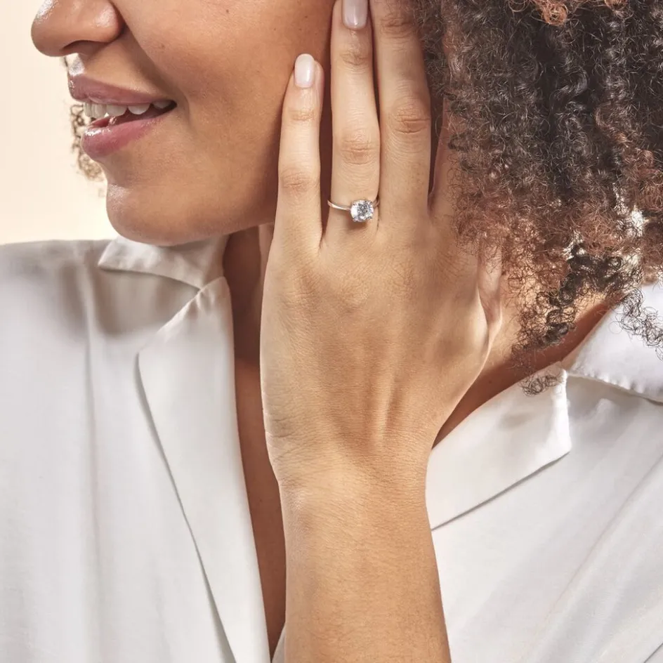 Outlet Histoire d'Or Bague Solitaire Abriel Or Blanc Oxyde De Zirconium