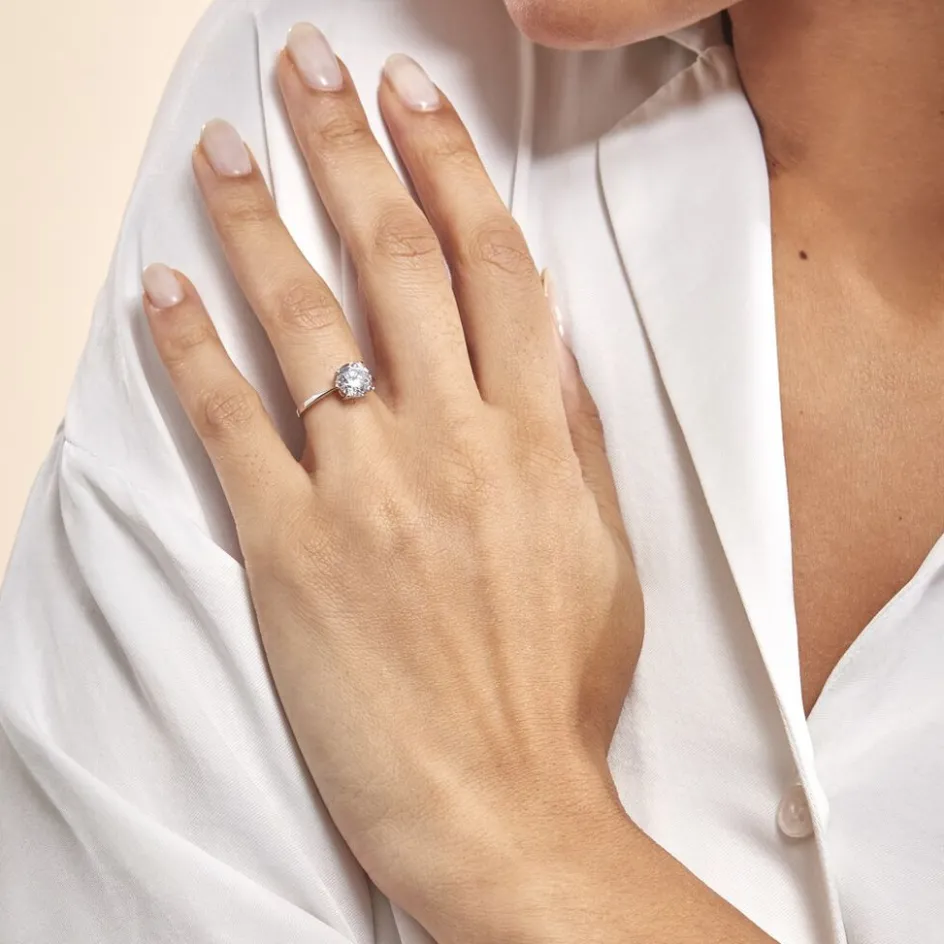 Outlet Histoire d'Or Bague Solitaire Abriel Or Blanc Oxyde De Zirconium