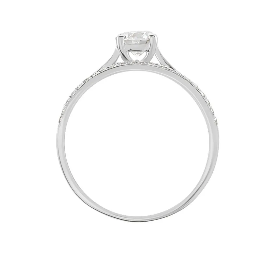 Outlet Histoire d'Or Bague Solitaire Anatoline De Zirconium or blanc oxyde