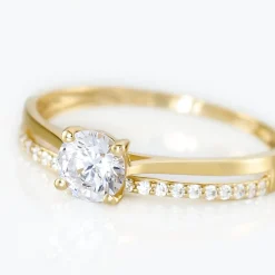 Outlet Histoire d'Or Bague Solitaire Anatoline De Zirconium or blanc oxyde