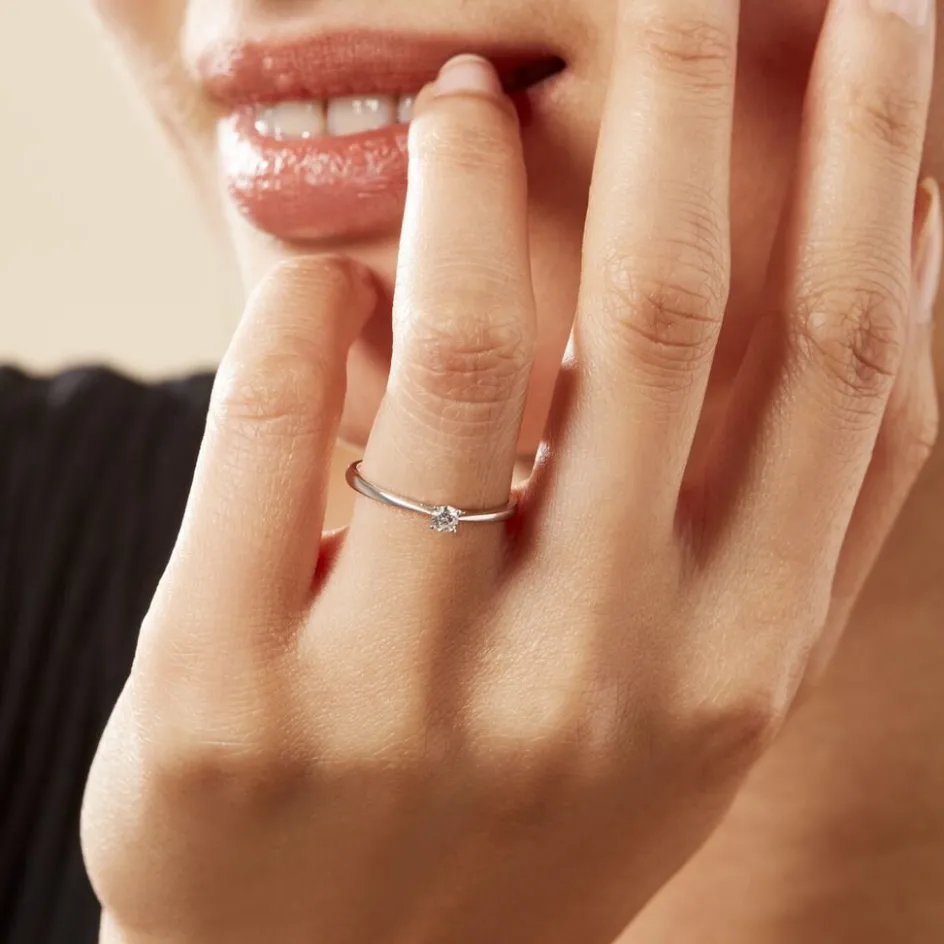 Histoire d'Or Bague Solitaire Aphrodite Or Blanc Diamant or blanc diamant blanc
