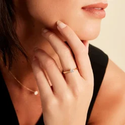 New Histoire d'Or Bague Solitaire Aphrodite Or Jaune Diamant or blanc diamant blanc