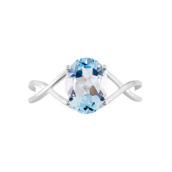 Histoire d'Or Bague Solitaire Armaelle Or Blanc Topaze or blanc topaze bleu sky