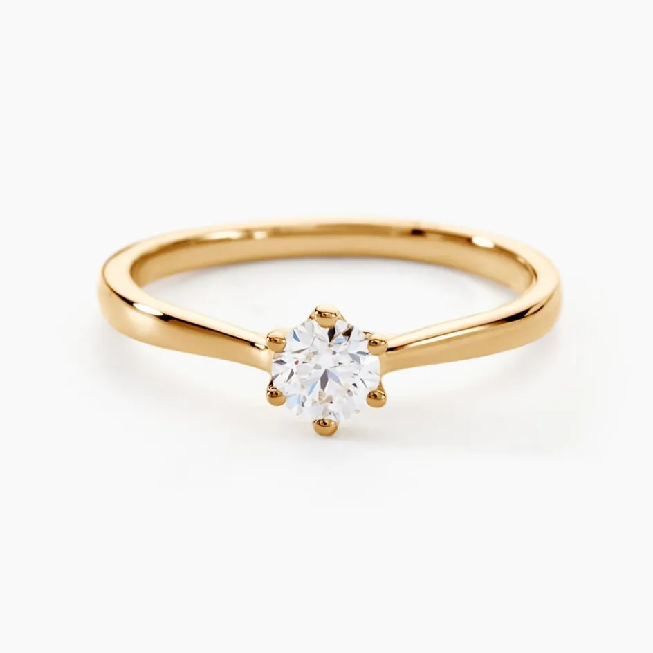 New Histoire d'Or Bague Solitaire Athena or jaune diamant