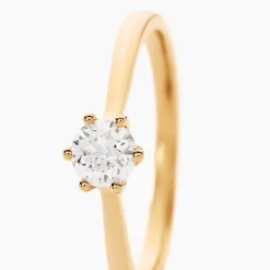 Histoire d'Or Bague Solitaire Athena or jaune diamant