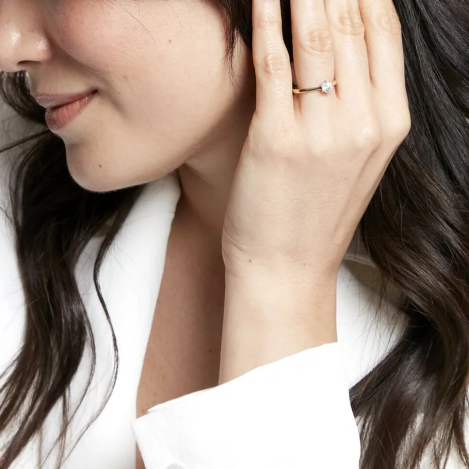 Online Histoire d'Or Bague Solitaire Athena or jaune diamant