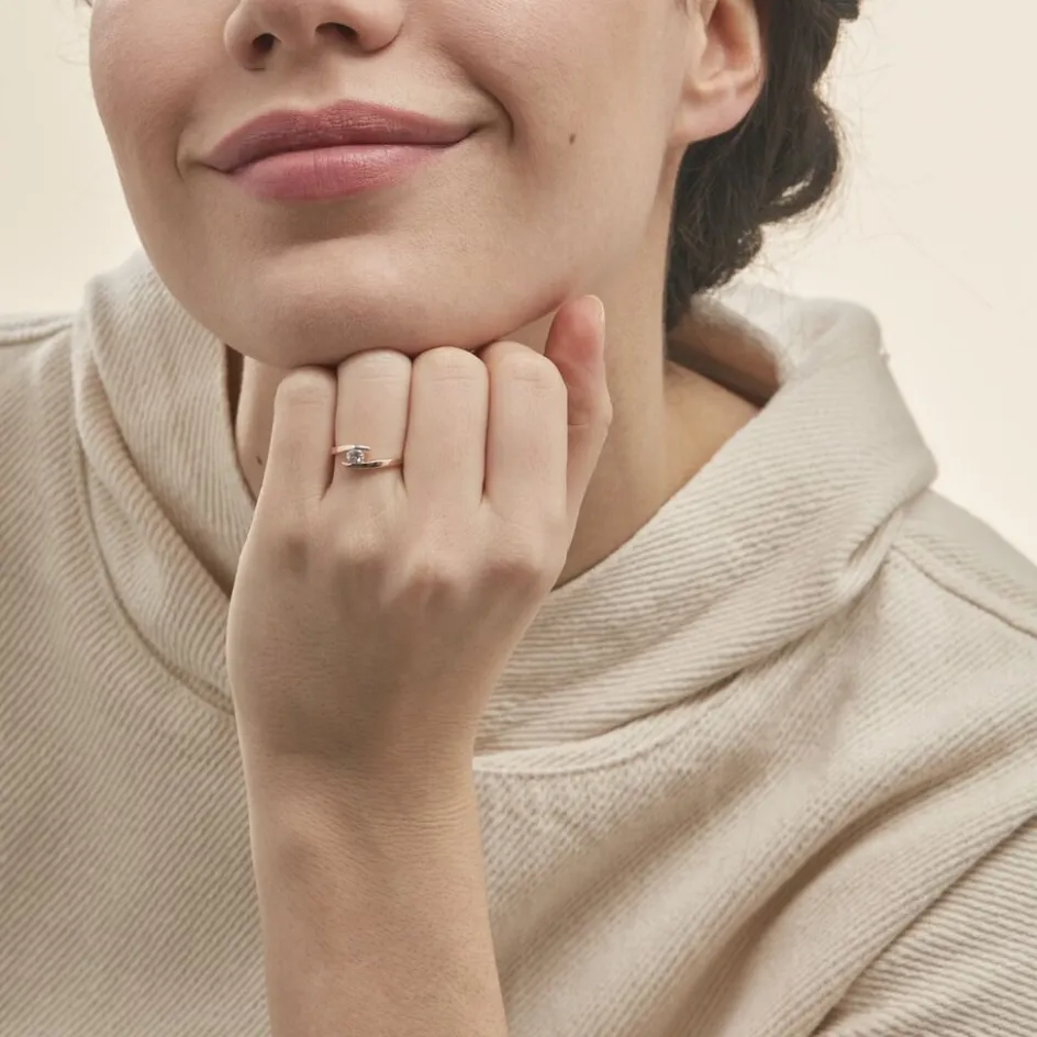 Best Histoire d'Or Bague Solitaire Camilia De Zirconium or rose oxyde