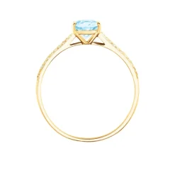 Histoire d'Or Bague Solitaire Crista Or Jaune Topaze Et Oxyde* Bagues|Bagues Avec Pierre