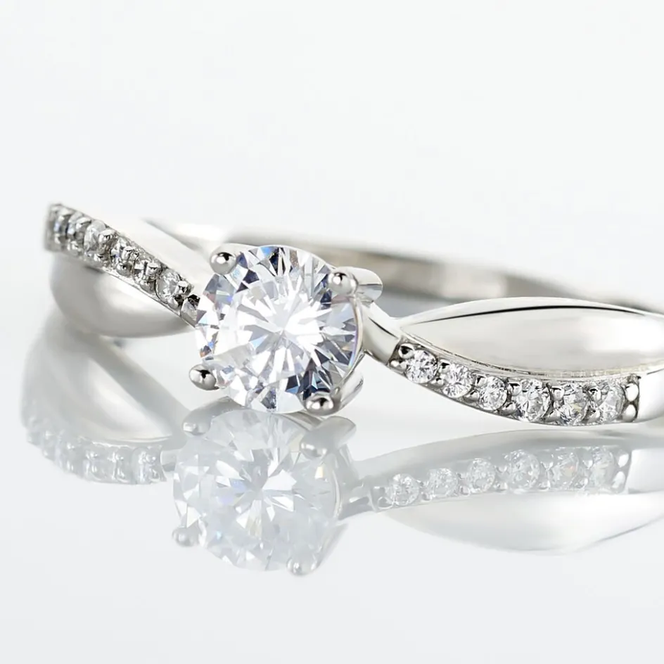 Outlet Histoire d'Or Bague Solitaire Doralicia Argent Blanc Oxyde De Zirconium