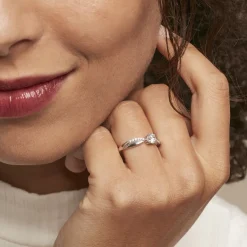 Outlet Histoire d'Or Bague Solitaire Doralicia Argent Blanc Oxyde De Zirconium