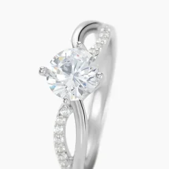 Outlet Histoire d'Or Bague Solitaire Essie Argent Blanc Oxyde De Zirconium