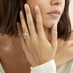 Outlet Histoire d'Or Bague Solitaire Essie Argent Blanc Oxyde De Zirconium