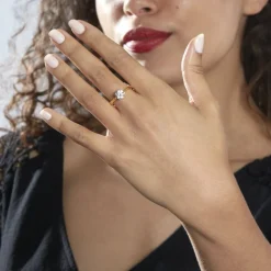 Sale Histoire d'Or Bague Solitaire Fiona Or Jaune Diamant Synthetique