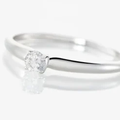 Outlet Histoire d'Or Bague Solitaire Flora Or Blanc Diamant