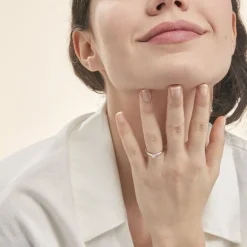 Outlet Histoire d'Or Bague Solitaire Flora Or Blanc Diamant