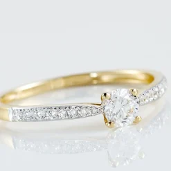 Histoire d'Or Bague Solitaire Hemera or jaune diamant