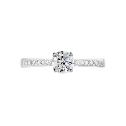 Clearance Histoire d'Or Bague Solitaire Hemera Or Blanc Diamant Synthetique