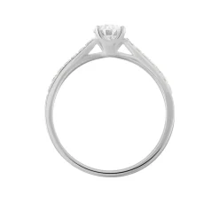 Clearance Histoire d'Or Bague Solitaire Hemera Or Blanc Diamant Synthetique