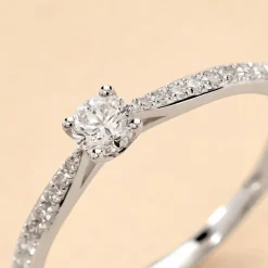 Clearance Histoire d'Or Bague Solitaire Hemera or blanc diamant