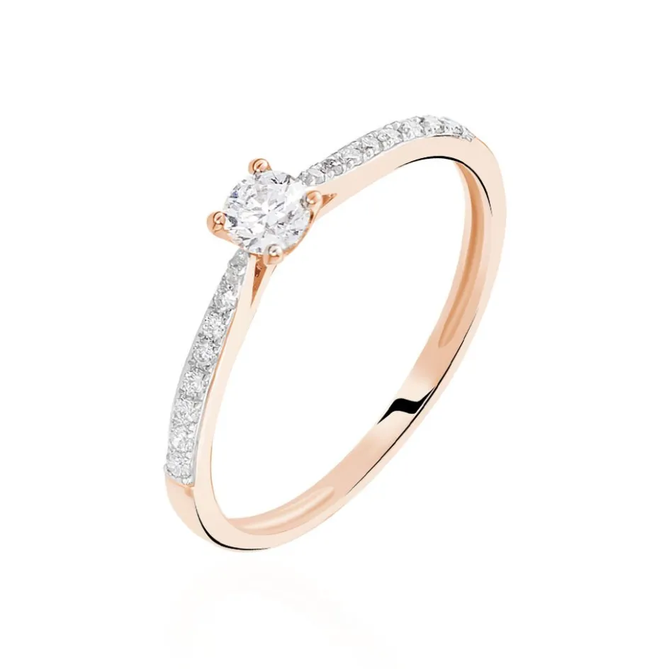New Histoire d'Or Bague Solitaire Hemera or rose diamant