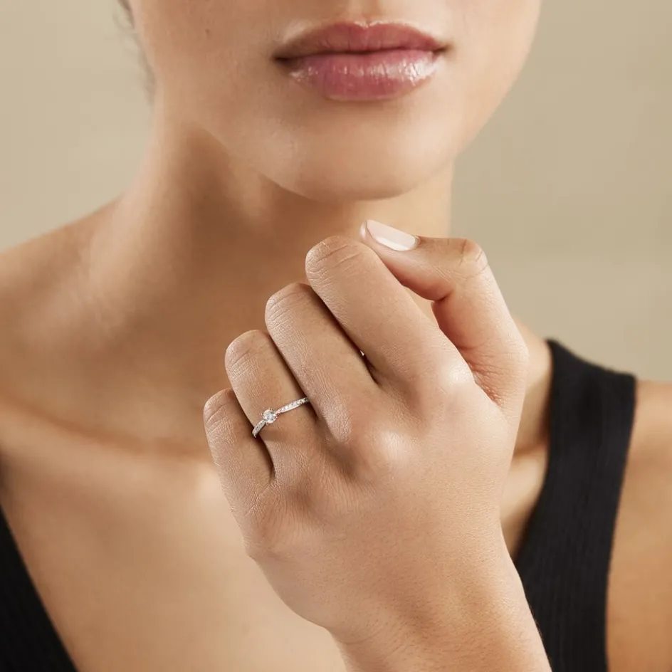 New Histoire d'Or Bague Solitaire Hemera or rose diamant