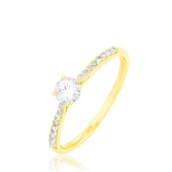 New Histoire d'Or Bague Solitaire Hemera or jaune diamant