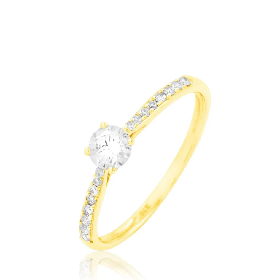 New Histoire d'Or Bague Solitaire Hemera or jaune diamant