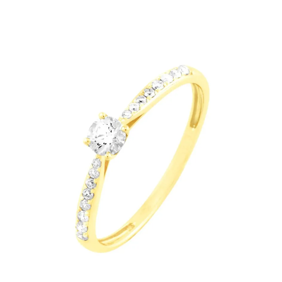 New Histoire d'Or Bague Solitaire Hemera or jaune diamant