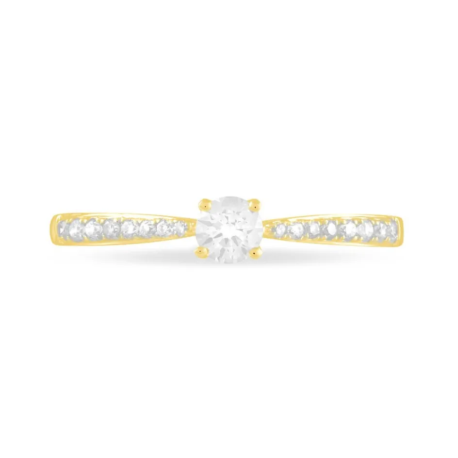 New Histoire d'Or Bague Solitaire Hemera or jaune diamant