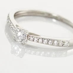 Histoire d'Or Bague Solitaire Hemera platine blanc diamant