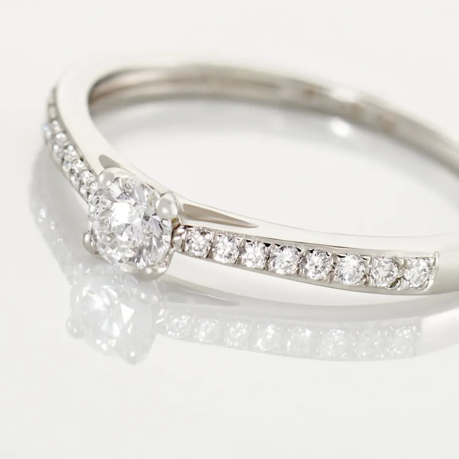 Histoire d'Or Bague Solitaire Hemera platine blanc diamant