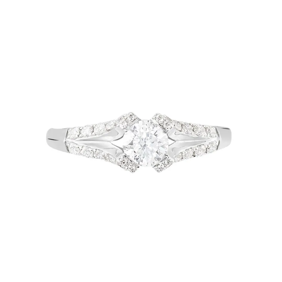 Clearance Histoire d'Or Bague Solitaire Ingrid Or Blanc Diamant