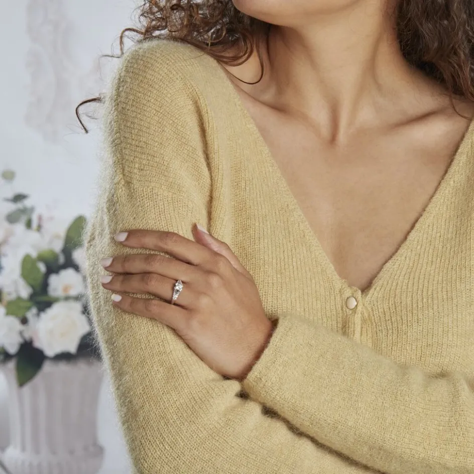 Clearance Histoire d'Or Bague Solitaire Ingrid Or Blanc Diamant