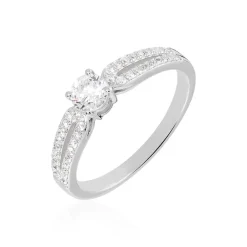 Clearance Histoire d'Or Bague Solitaire Katalina Or Blanc Diamant