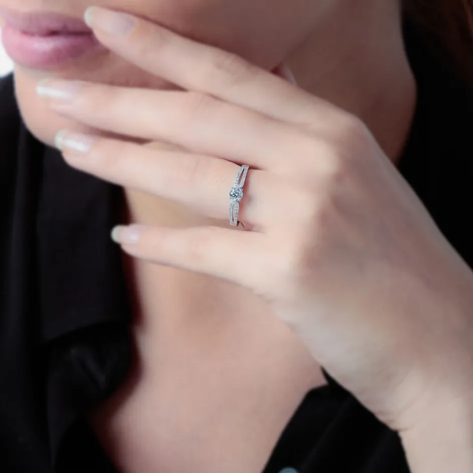 Clearance Histoire d'Or Bague Solitaire Katalina or jaune diamant