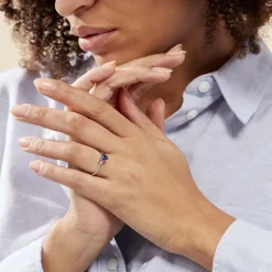 Discount Histoire d'Or Bague Solitaire Kelvyn Argent Blanc Oxyde De Zirconium argent blanc oxyde bleu