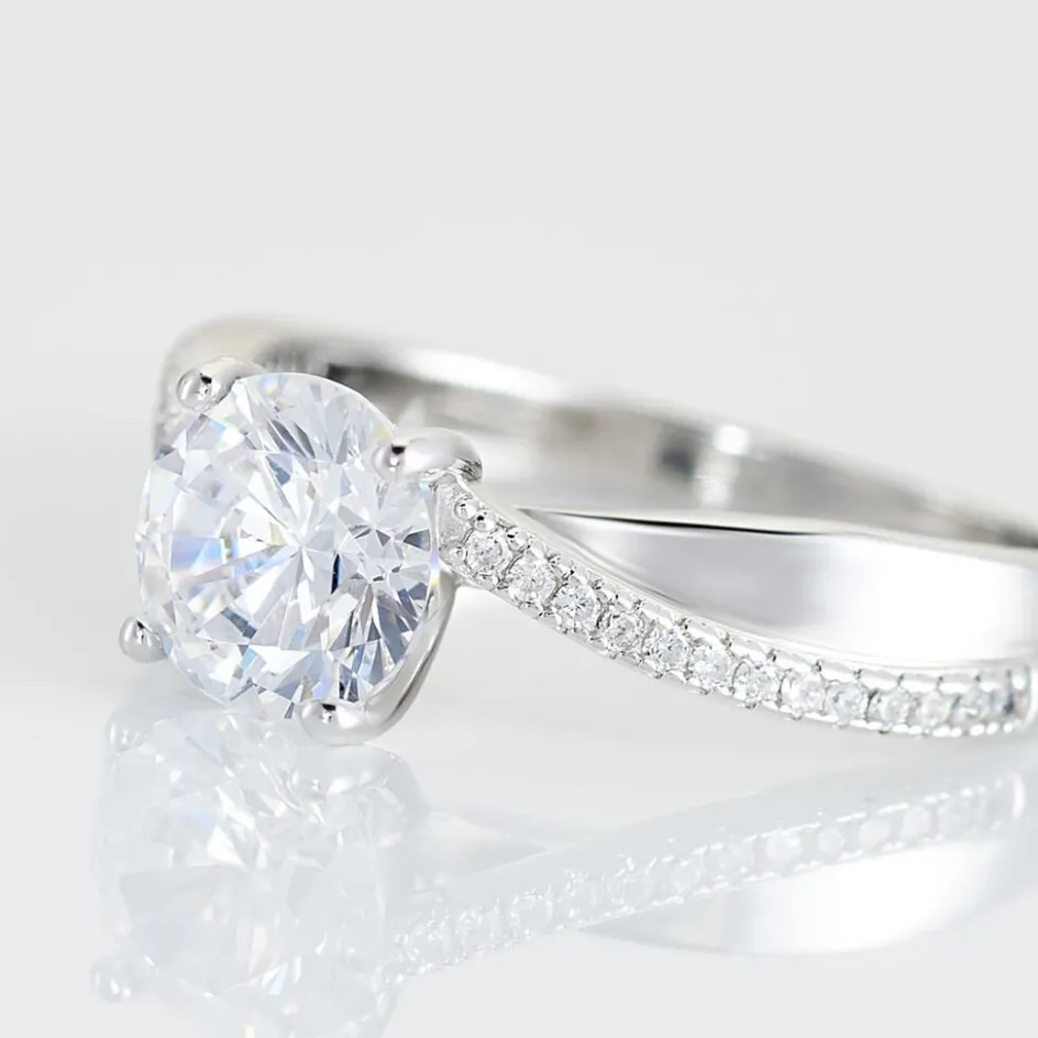 Sale Histoire d'Or Bague Solitaire Maellyne Argent Blanc Oxyde De Zirconium